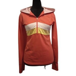 Nike FitDry Women's Size Small Orange 1/4 Zip Hoodie